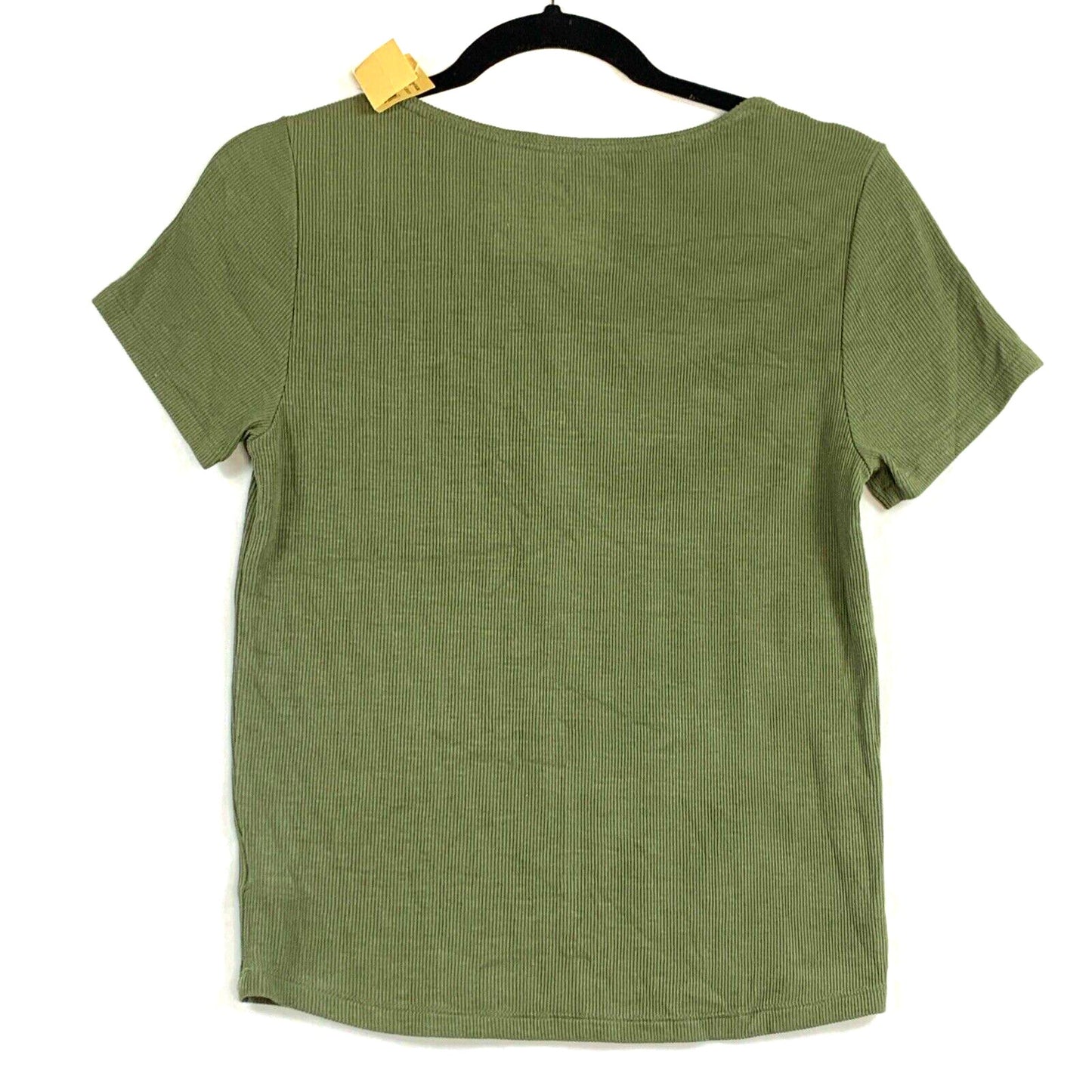 American Eagle Top Womens Jr Large Green Short Sleeve Scoop Neck Knit Soft Sexy