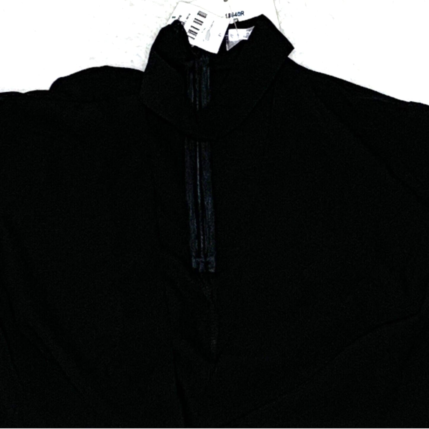 Rumor Boutique Top Womens Small Black Front Zipper Cropped Tied Waist Stretch