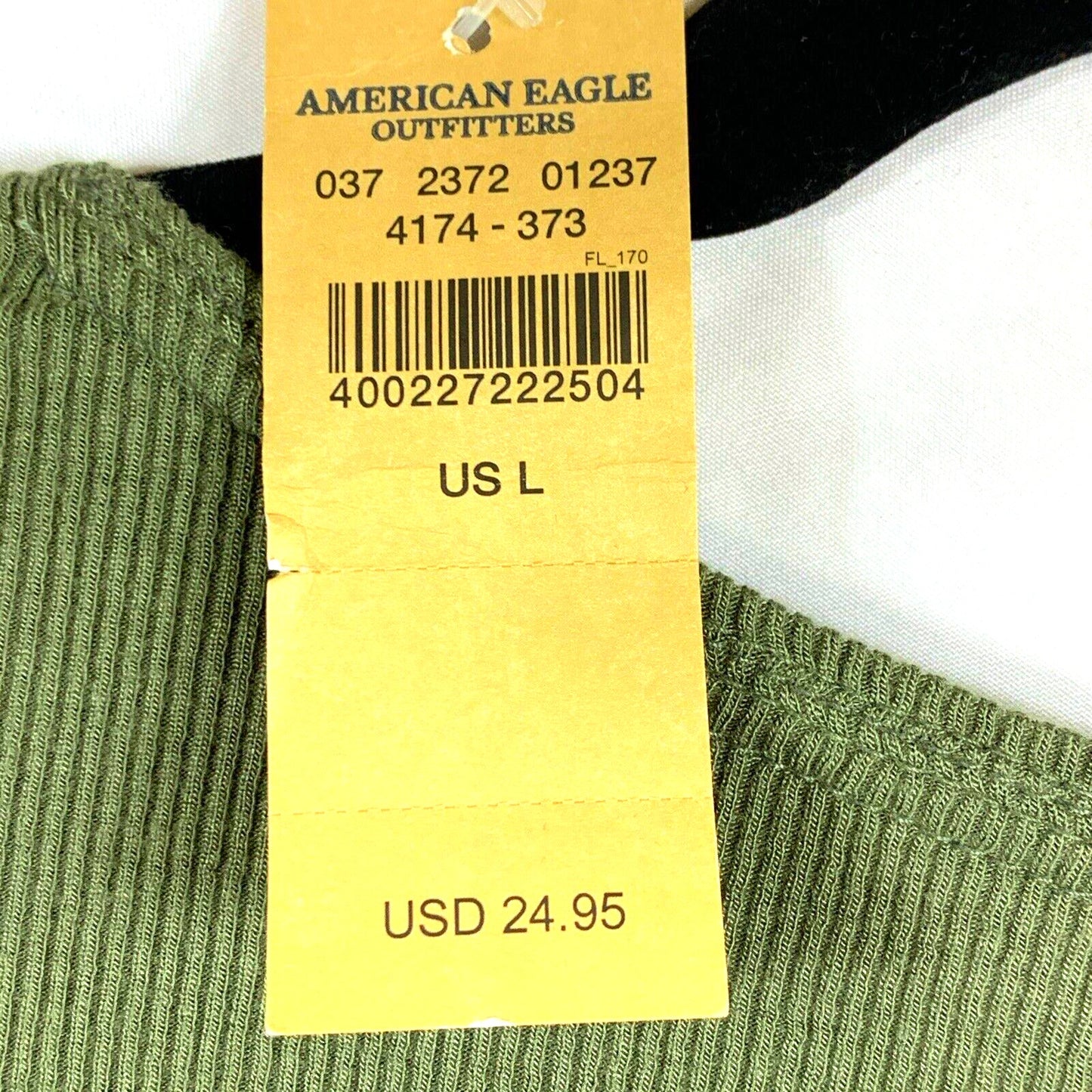 American Eagle Top Womens Jr Large Green Short Sleeve Scoop Neck Knit Soft Sexy