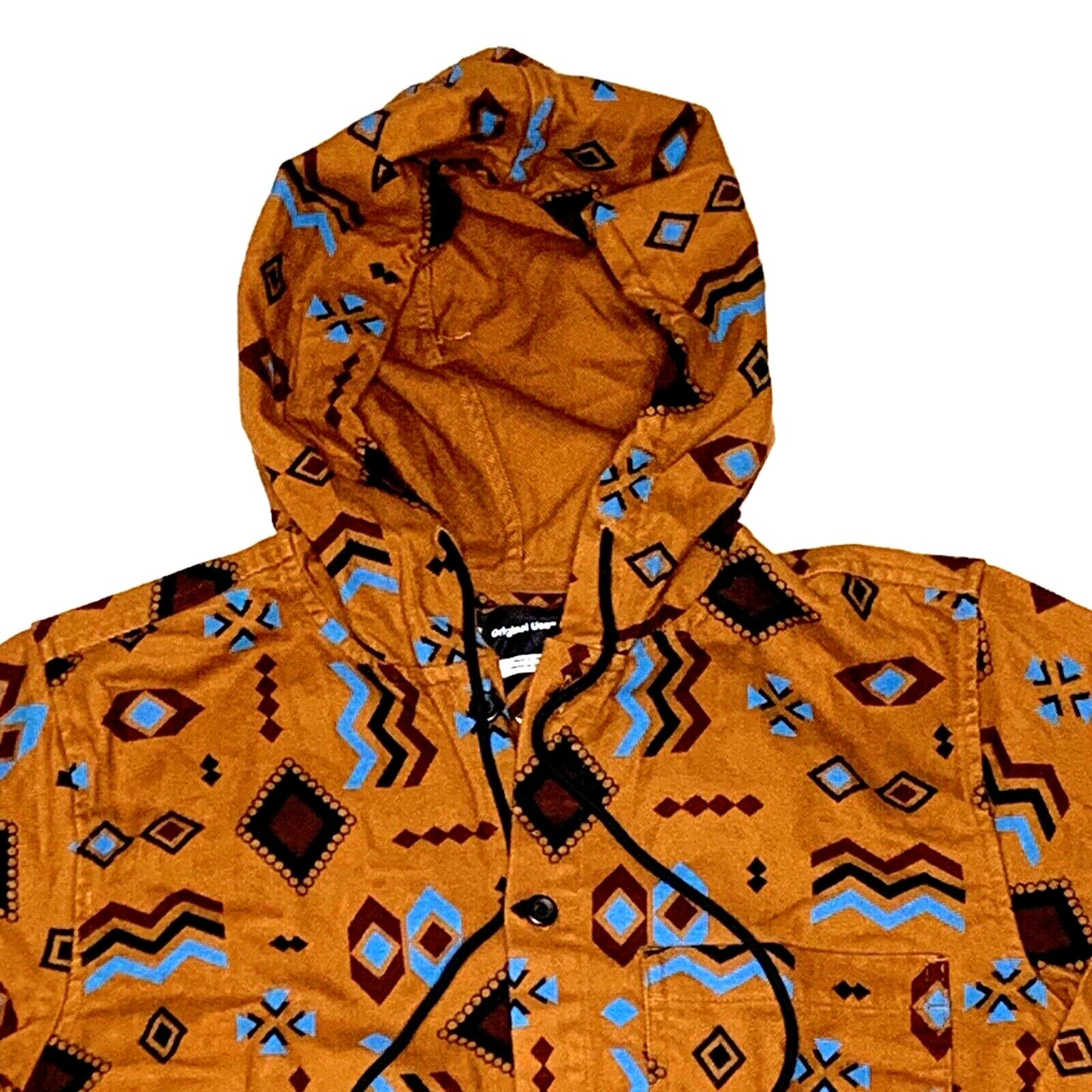 Original Use Hoodie Mens XSmall Brown Southwest Long Sleeve Button Up Pocket
