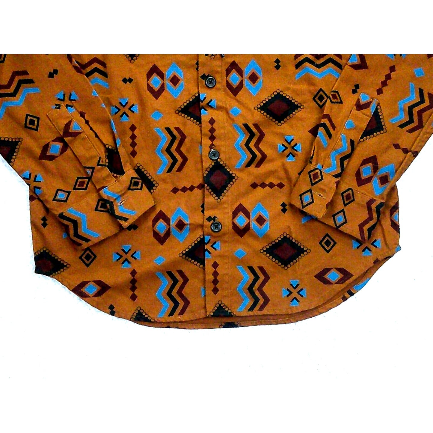 Original Use Hoodie Mens XSmall Brown Southwest Long Sleeve Button Up Pocket