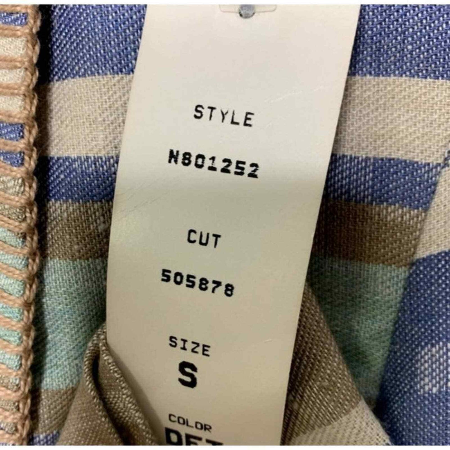 Harris Wallace Jacket Womens Small Blue Beige Button Shoulder Pads Lined Blazer