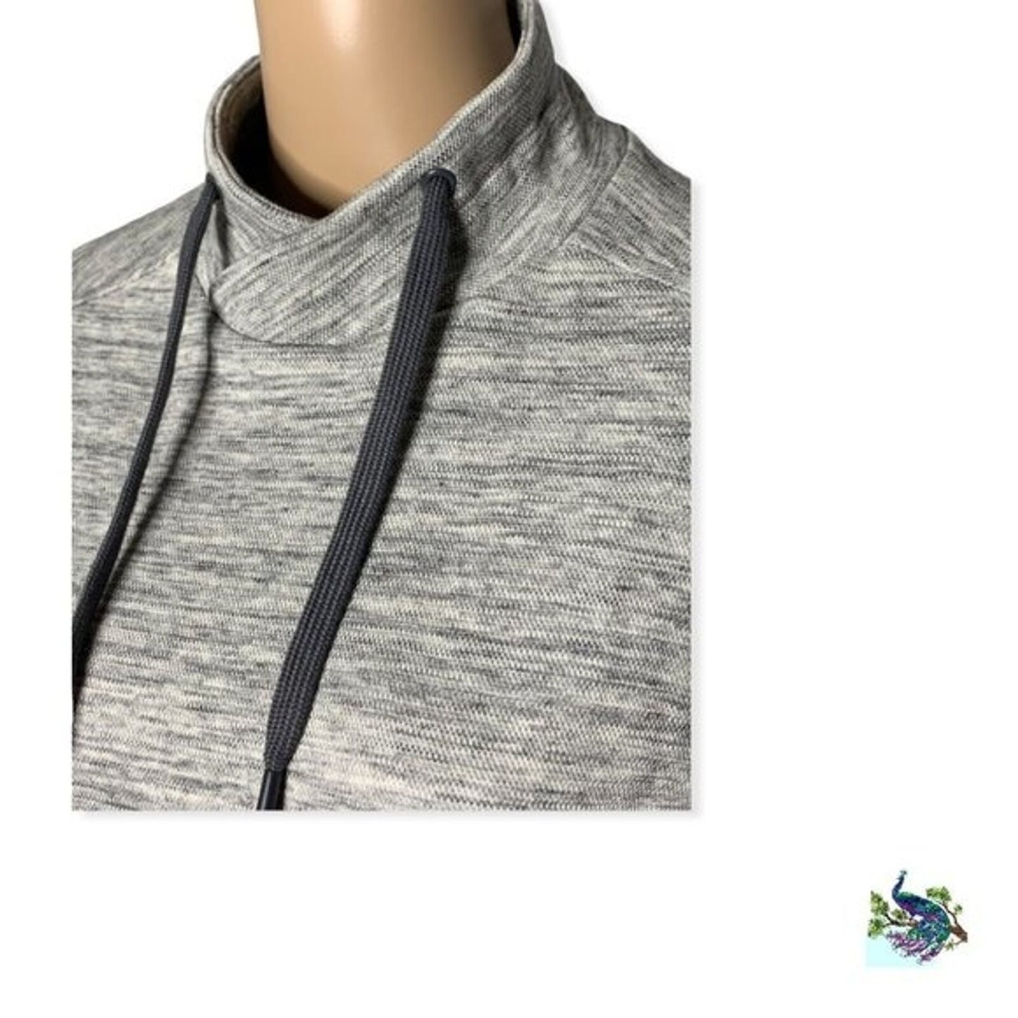 All In Motion Adult Small Gray Heather Pullover Elevated Collar Standard Fit
