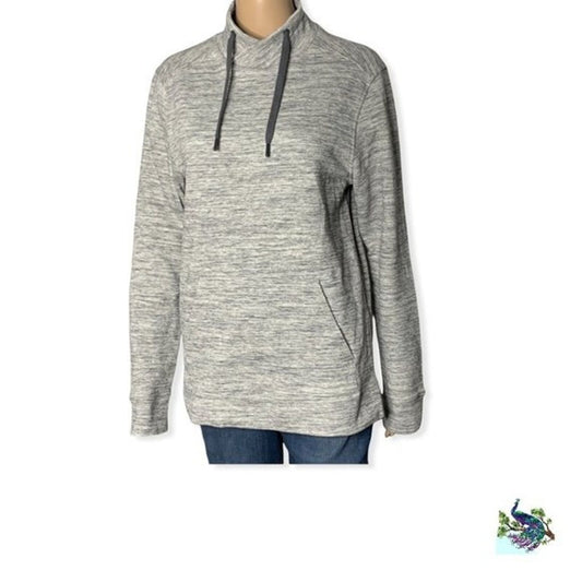 All In Motion Adult Small Gray Heather Pullover Elevated Collar Standard Fit