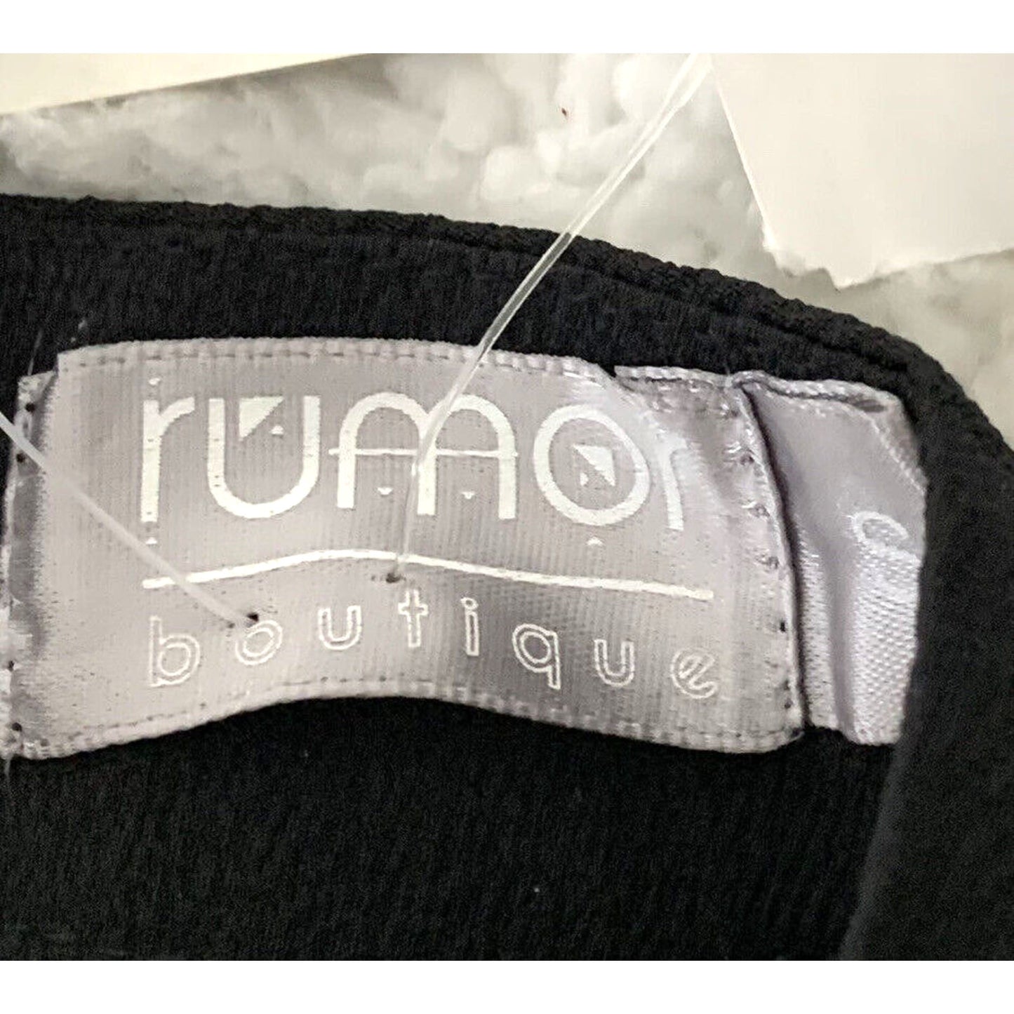 Rumor Boutique Top Womens Small Black Front Zipper Cropped Tied Waist Stretch