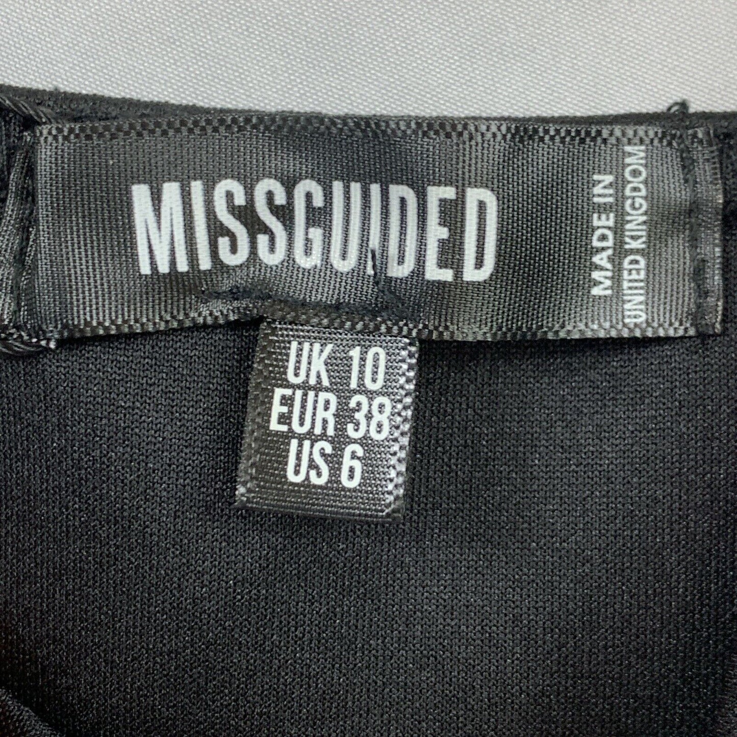 Missguided Dress Womens 6 Black Mini Fit and Flare Spaghetti Strap Vneck New