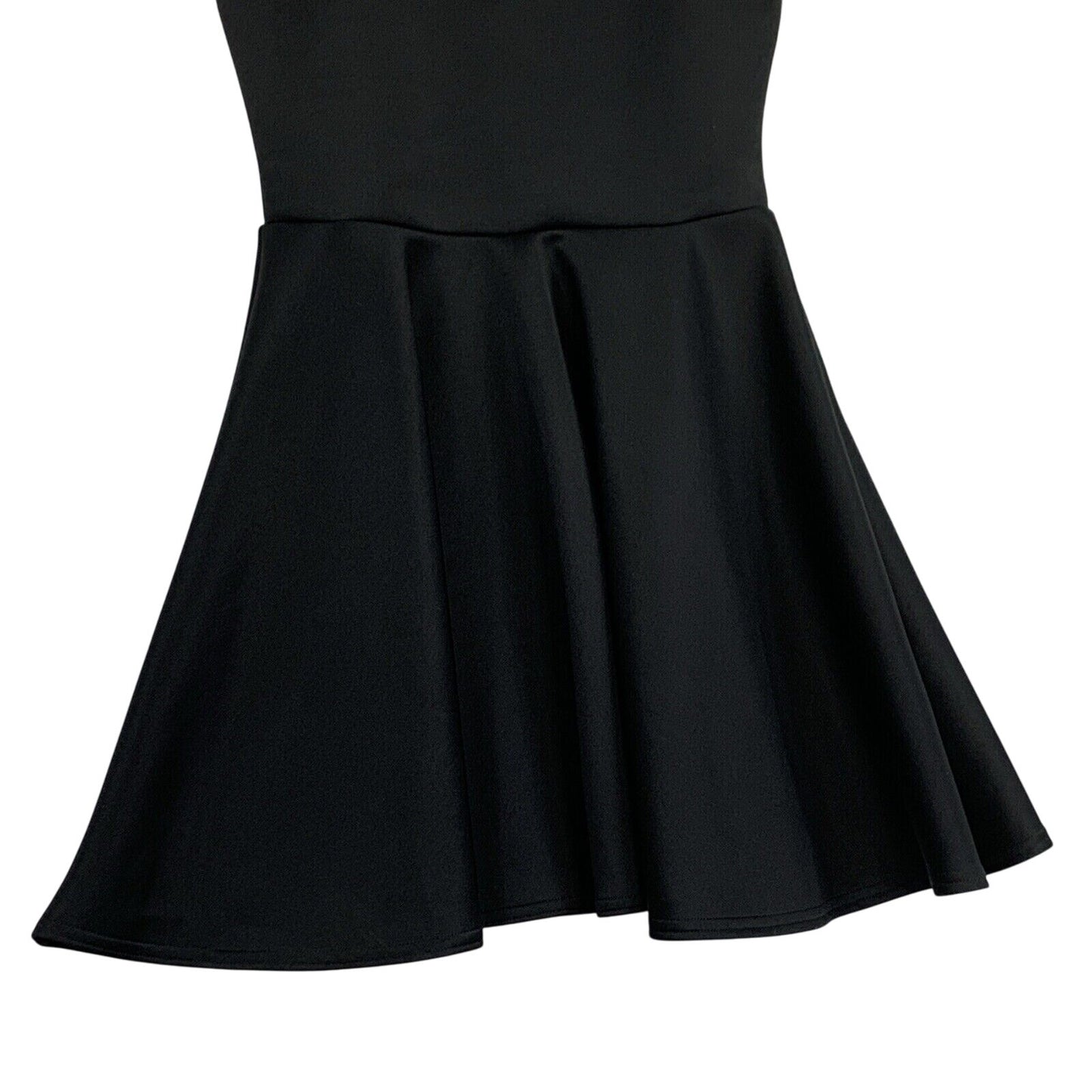 Missguided Dress Womens 6 Black Mini Fit and Flare Spaghetti Strap Vneck New